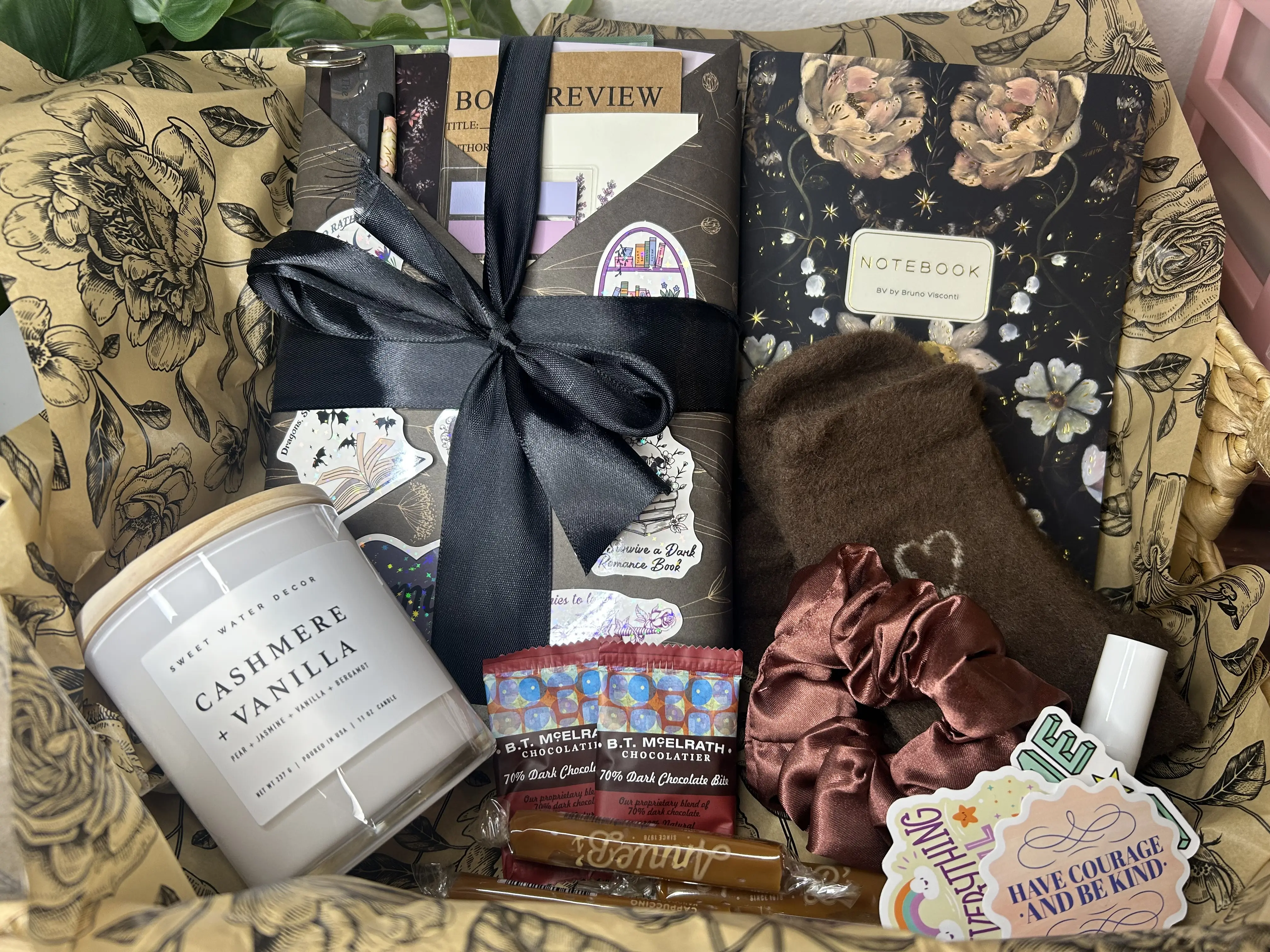 Between The Pages Blind Date with a Book Romance Gift Set Hand-Wrapped in Moody Paper Includes Journal Bookish Extras & Sweet Treat