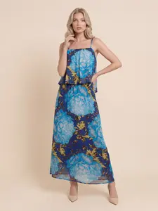 LikeMyChoice 2026 Women’s Floral Chiffon Maxi Dress, Tiered Ruffle Top & Flowy Skirt, Spring Garden Party Dress