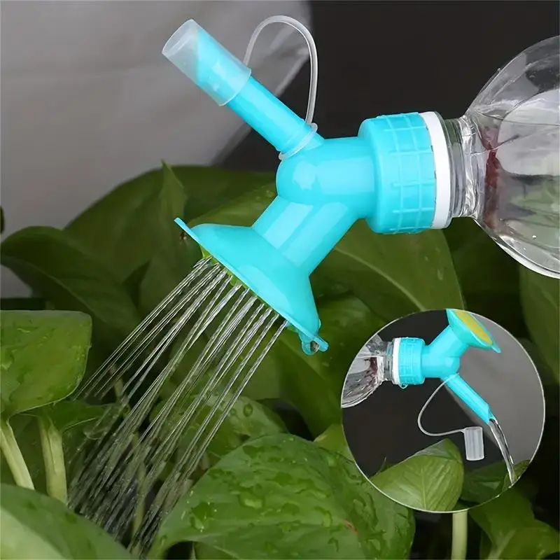 Double Nozzle for Soda & Beverage Bottle, Flower Watering Bottle Nozzle, Universal Garden Watering Equipment for Home Garden