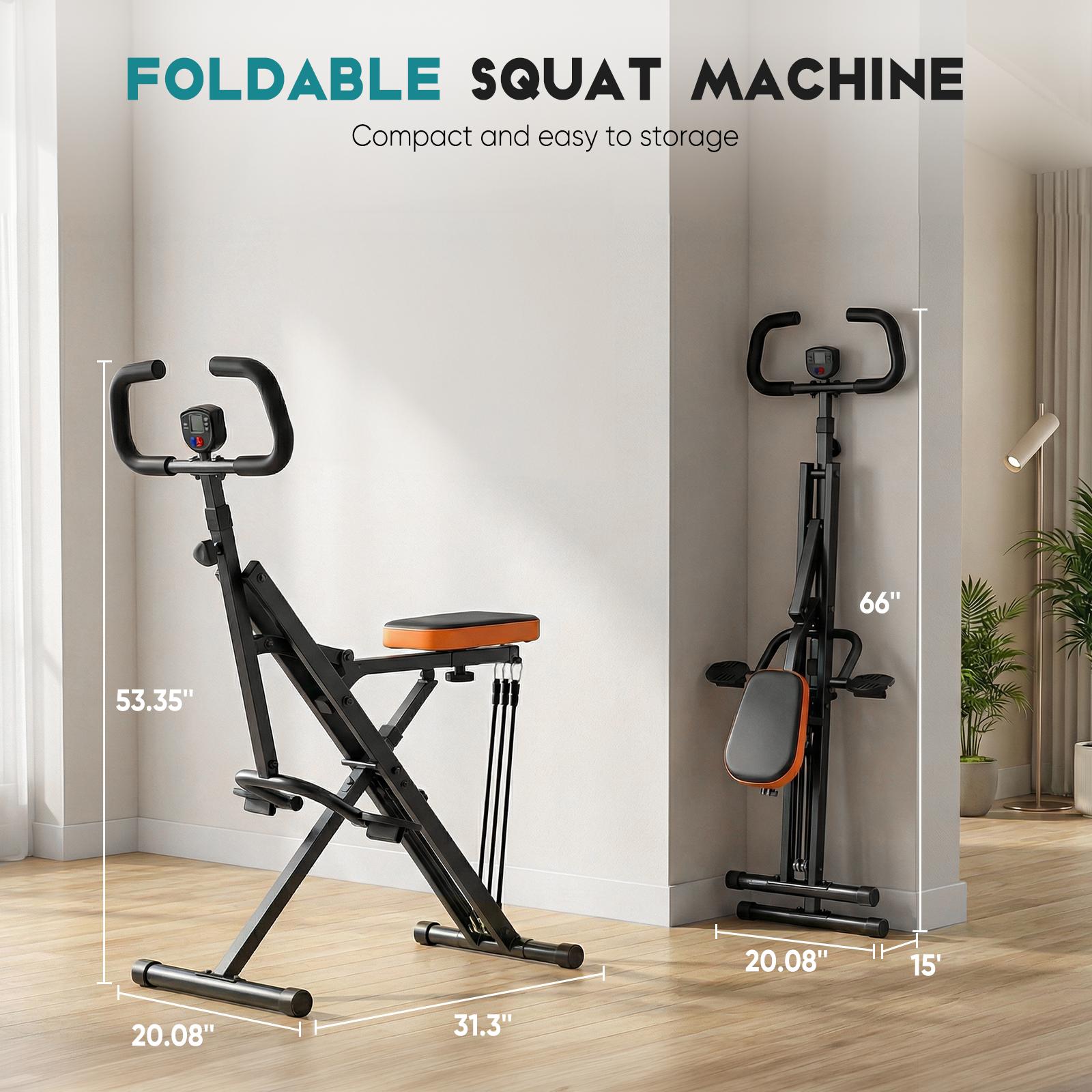 Squat Machine, Deep Squat Rowing Machine for Home, Easy Setup & Foldable Exercise Equipment, Glute Trainer Machine with 2/3 High-Strength Resistance Bands, Glutes & Leg Home Workout Machine Home squat machine, a 330-pound weight-bearing lower body Squat Machine, Deep Squat Rowing Machine for Home, Easy Setup & Foldable Exercise Equipment, Glute Trainer Machine with 2/3 High-Strength Resistance Bands, Glutes & Leg Home Workout Machine Home squat machine, a 330-pound weight-bearing lower body