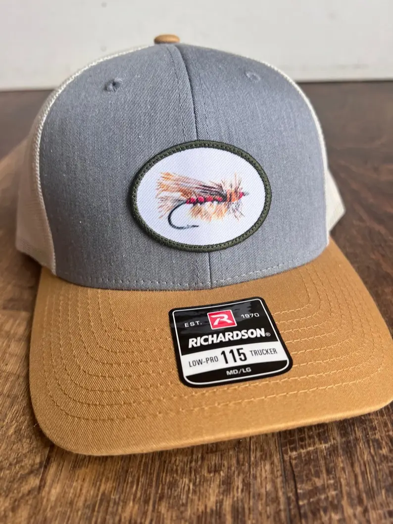 Father's Day present for dad  Fly Fishing Patch Hat | Fisherman's Adjustable Trucker Hat | Fisherman's Present | Mother's Day Hat