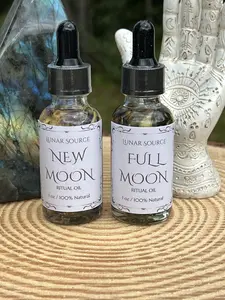 Moon Magick Ritual Oils | New Dark Moon Beginnings Manifestation | Full Moon Release | Witchcraft Spell Oil Candle Lunar Luna Body Perfume