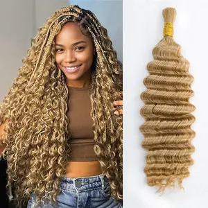 StarHair Deep Wave Bulk Human Braiding Hair for Boho Braids Natural Human Hair P4/27 #27 #4 High Salon-Quility Extensions