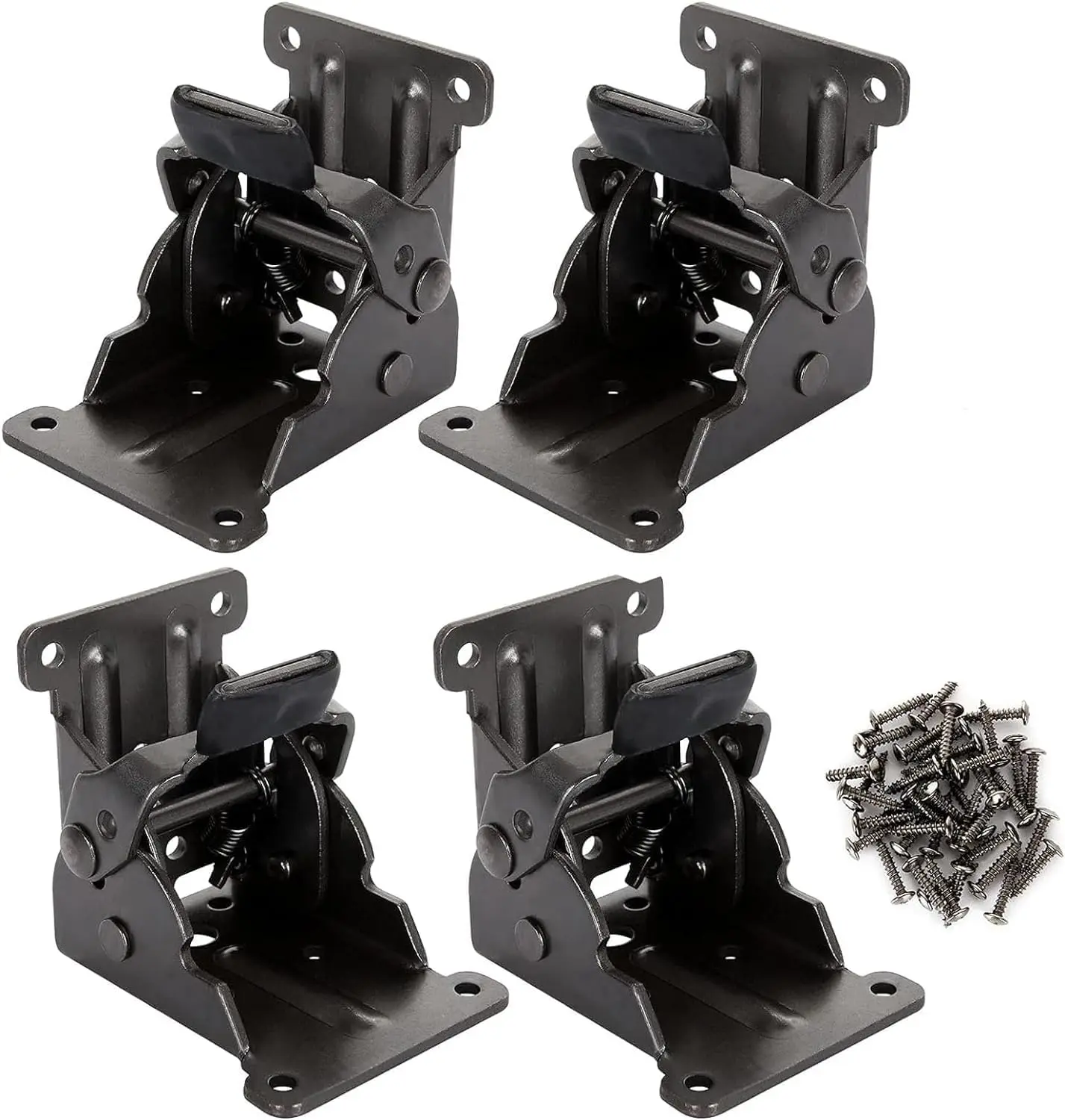 4pcs Door Closer Spring Hinge Screw Small Hinge Lifting Table Legs 90 Degree Positioning Hinge Shelf Heavy Folding Shelf Hinge Door Spring Accessories fold Spring