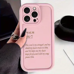 A Complete Series of Pink Slogan Phone Case Compatible with iPhone 17 Pro Max 16 16e 15 14 Plus 13 12 Mini 11 Air XR X XS Pattern TPU Lens Protection Durable Soft Cover Gift Smartphone Protective Silicone Casing