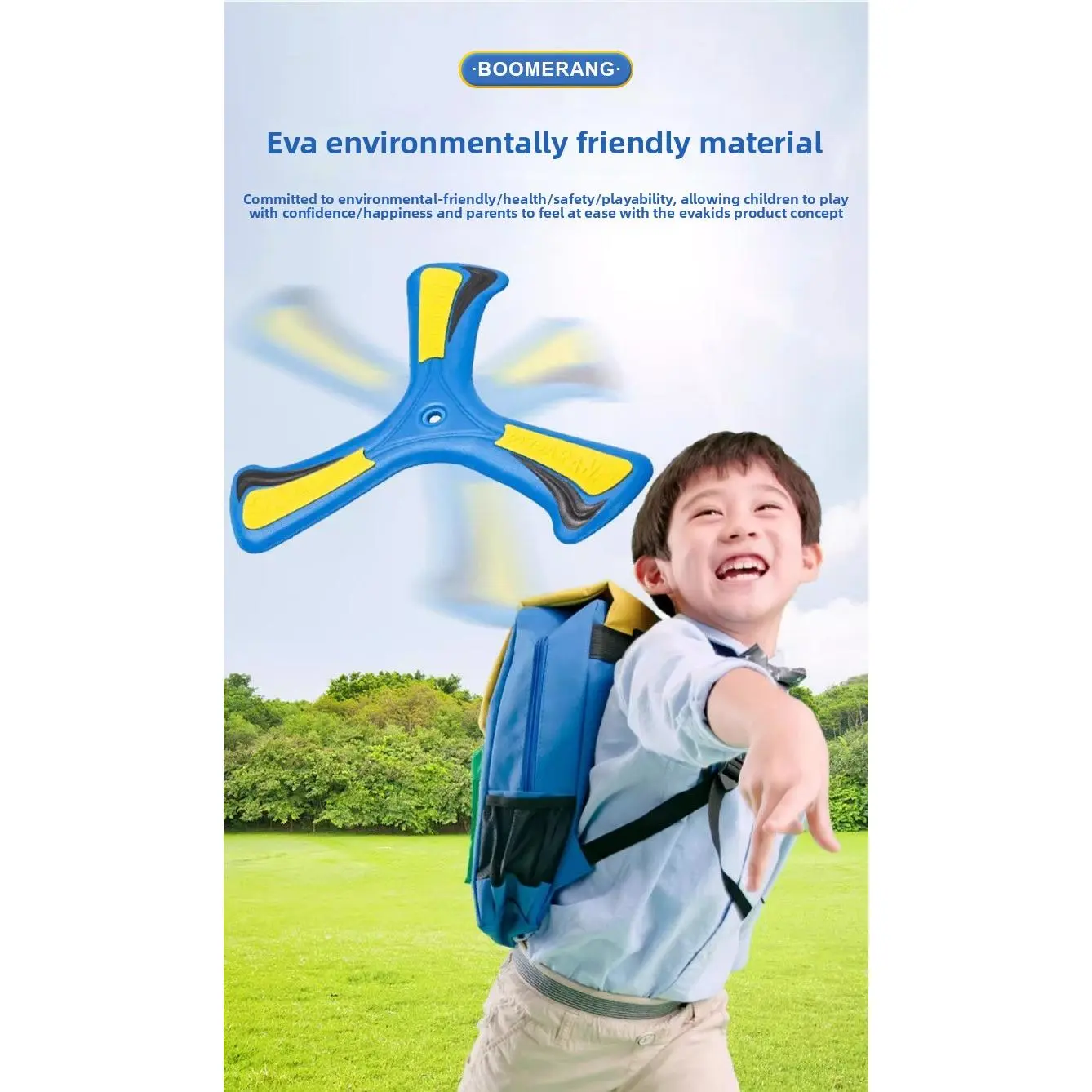 Outdoor Toys EVA Clover Foam Hand Throw Safety Boomerang Children's Sports Boomerang Automatic Frisbee