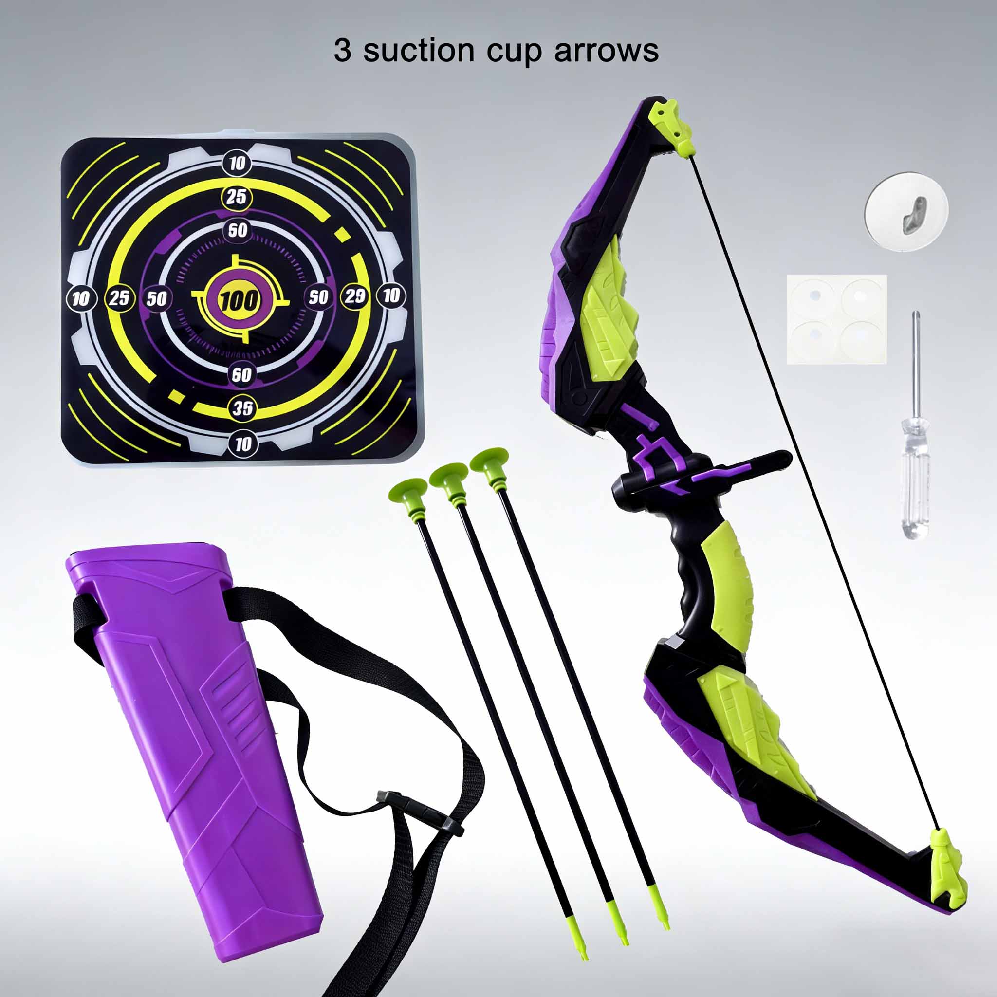 Children’s Safety Suction Cup Bow & Arrow Toy Indoor/Outdoor Shooting Sports Set with Targets and Arrows