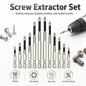 9-piece set K5 impact-resistant non-slip screwdriver head impact drill bit set titanium alloy impact-resistant non-slip cross head high magnetic screw drill bit