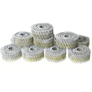 15- Collated Wire Coil Siding Nails /4Inch x 0.092Inch 3600 Count Full Round-, Ring Shank, Hot-Dipped Galvanized for Rough Nailing of Lathing and Sheathing Materials