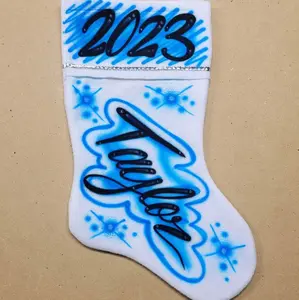 Airbrushed Christmas Stocking - Festive Home Decor