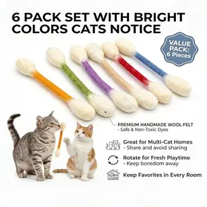 Cat Toys with Catnip, Large Woolen Cotton Swabs, Non-Sponge Rubber, Unvulcanized, Not for Machine & Instrument Use, Pet Toys