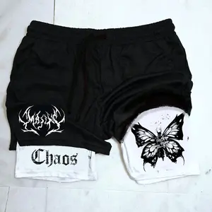 Gothic Butterfly"Double Layer" Gym Shorts