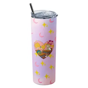 Hey Arnold! Helga Pataki & Arnold Love Non-Bpa Free Tumbler with Straw and Lid