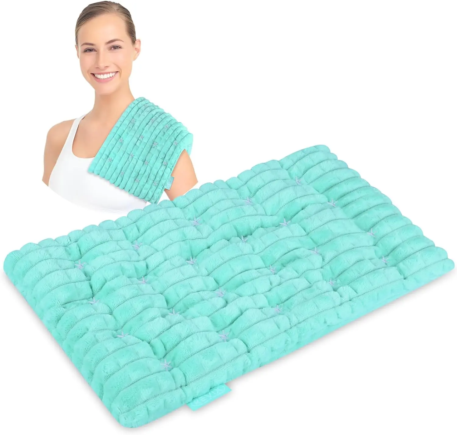 Heating Pad, Microwavable Hot Compress for Pain Relief, 8" x 14" Microwave Safe Heat Pad for Body Aches and Cramps, Hot Compress Heat Pad
