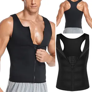 Menswear Compression Tank Top Vest Fitness Shirt Body Shaper Sports Workout Tight Undershirt Tummy Control Girdle Shapewear Wicking Athletic Activewear Breathable Gamis