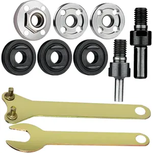 Electric Drill  Wheel Disc Adapter 6mm & 10mm 10mm & 10mm Adjustable Rotary Driver  Shaft Accessories 2 Spanner 2 Shaft 6 Nut Combo For Metal Deburring 10Pice Set