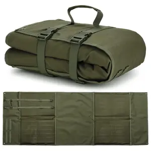TAC Waterproof Training Mat Heavy-Duty Outdoor Camping Napping Pad Water-Resistant Moisture-Proof for Hiking Hunting & Outdoor Enthusiasts with MOLLE Web tactical accessories tactical stuff for menbing Mesh Pockets Oxford Fabric All-Weather Protection