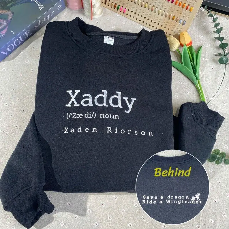 Xaddy Shirt, Xaden Riorson Embroidered shirt, Save a Dragon Ride a Wingleader Shirt Embroidered, Fantasy Bookish Shirt, Gift For Book Lover