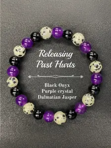 Spot stone purple black natural stone bracelet bracelet, Crystal bracelets, release past pain, turn pain into motivation to approach money
