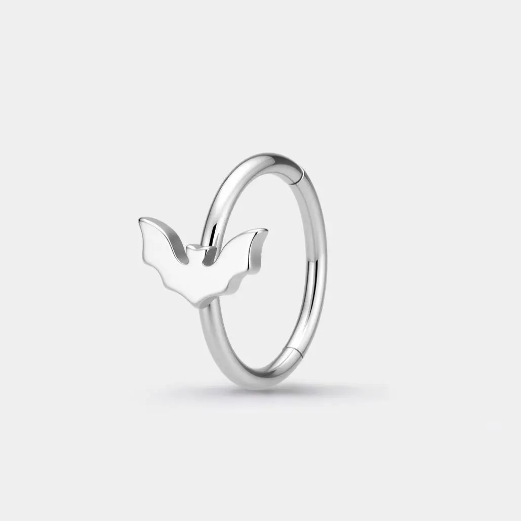 Oufer Flat Bat Nose Hoop Nose Ring