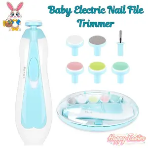 Baby Electric Nail File 6-in-1 – Safe & Quiet Newborn Nail Trimmer for Fingers & Toes, Automatic Baby Nail Clipper Kit, Perfect Baby Shower Gift (Blue)