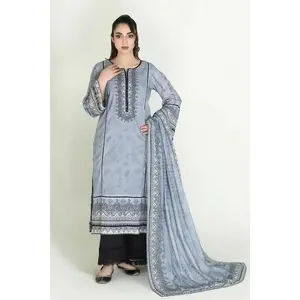 2PC Stitched Printed Lawn Shirt & Dupatta | RTW-KSD-3876
