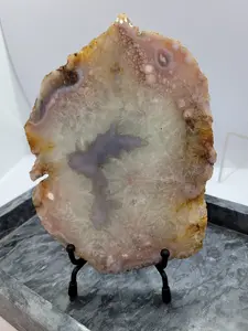 Pink Amethyst, Flower Agate, Golden Healer, Blue Agate, Green Quartz Slab