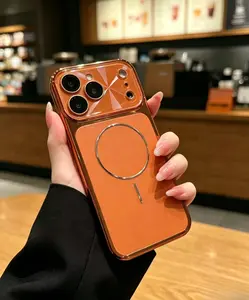 Luxury Electroplated Aurora Large Camera Window MagSafe Magnetic Phone Case Shockproof Matte Cover For iPhone 17 Pro/17 Pro Max/16/15/14/13