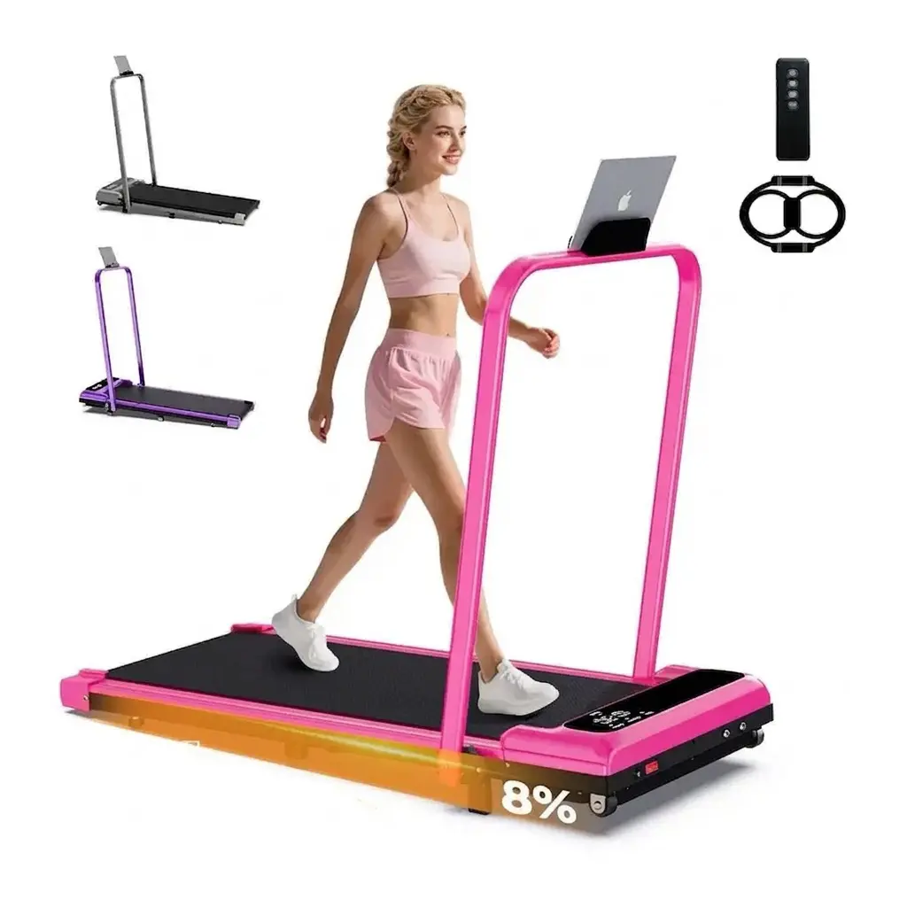 [2026 New Products Adjustable Incline] Handrail Walking Treadmill – Quiet Home Running Machine with Dual Shock Absorption, 265lbs Weight Capacity Wide Belt & Compact Design for Easy Mobility Home Exercise Equipment Home Gym Equipment outdoorfun
