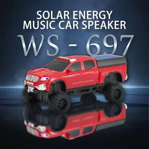 WS-697 Car Bluetooth Speaker - Retro Mini Speaker, Wireless Portable Speaker, HD Bass, LED Light, Solar Powered, Great for Home/Office/Car Decoration, a Cool Gift for Men.