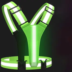 LED Reflective Running Vest - 5 Color Lights, Rechargeable Light Up Safety Vest for Night Running, Walking & Cycling, Adjustable for Men Women Kids
