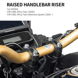 Motorcycle Handlebar Riser Adapter for Honda Crf1100l Africa Twin, Adjustable Aluminum Cnc, 20mm Rise, Off-Road Travel Accessory