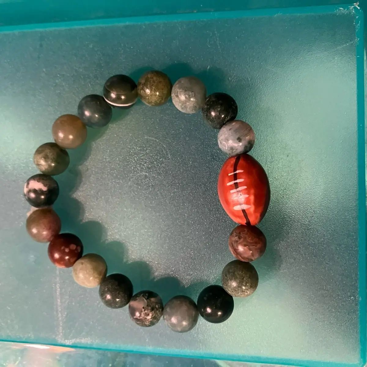 Indian agate football bracelet