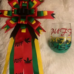 Reggae  Birthday Pin & Glass Set