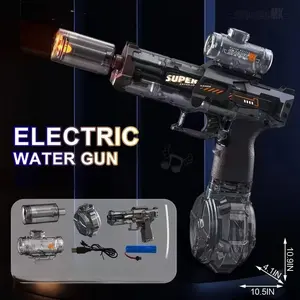 Children's toy water gun, summer water and beach toys, essential for beach parties (black/gray)