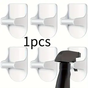 1pc Modern Wall-Mounted Spray Bottle Holder - Bathroom & Kitchen Adhesive Hook Organizer, Multi-Functional Plastic Holder for Bathroom Storage and Wall Mounted Organization, Bathroom Organizing Accessories