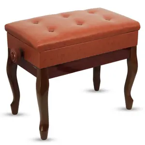 5 Core Piano Bench 3" Padded Cushioned Stool Wooden Heavy Duty Adjustable Musician Chair w Storage