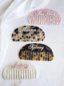 Personalized Pearl Leopard Hair Fork – Custom Name Retro Acetate Hair Clip, Elegant Bridal & Gift Hair Accessory