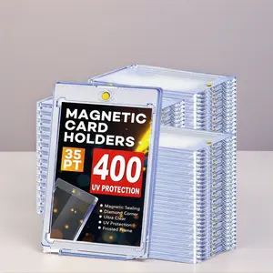 35pt UV400 Protection Magnetic Card Holder, Premium Acrylic Hard Case 1-Touch Storage Kit for MTG, Football, Baseball Trading & Signed Cards