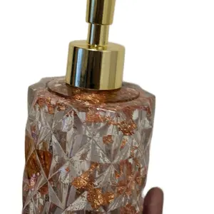 Hand Soap Dispenser - Elegant Design with Gold Cap and Clear Bottle Customize Square Three-Style