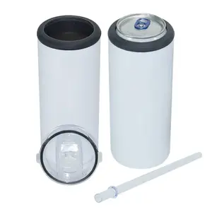 multipack, Blank 12oz slim can cooler & tumbler in one, fits 12oz slim cans, turns into a 12oz tumbler, straw & Lid included,  Drinkware,  Flasks, Stainless Steel, double wall Insulated, Sublimation