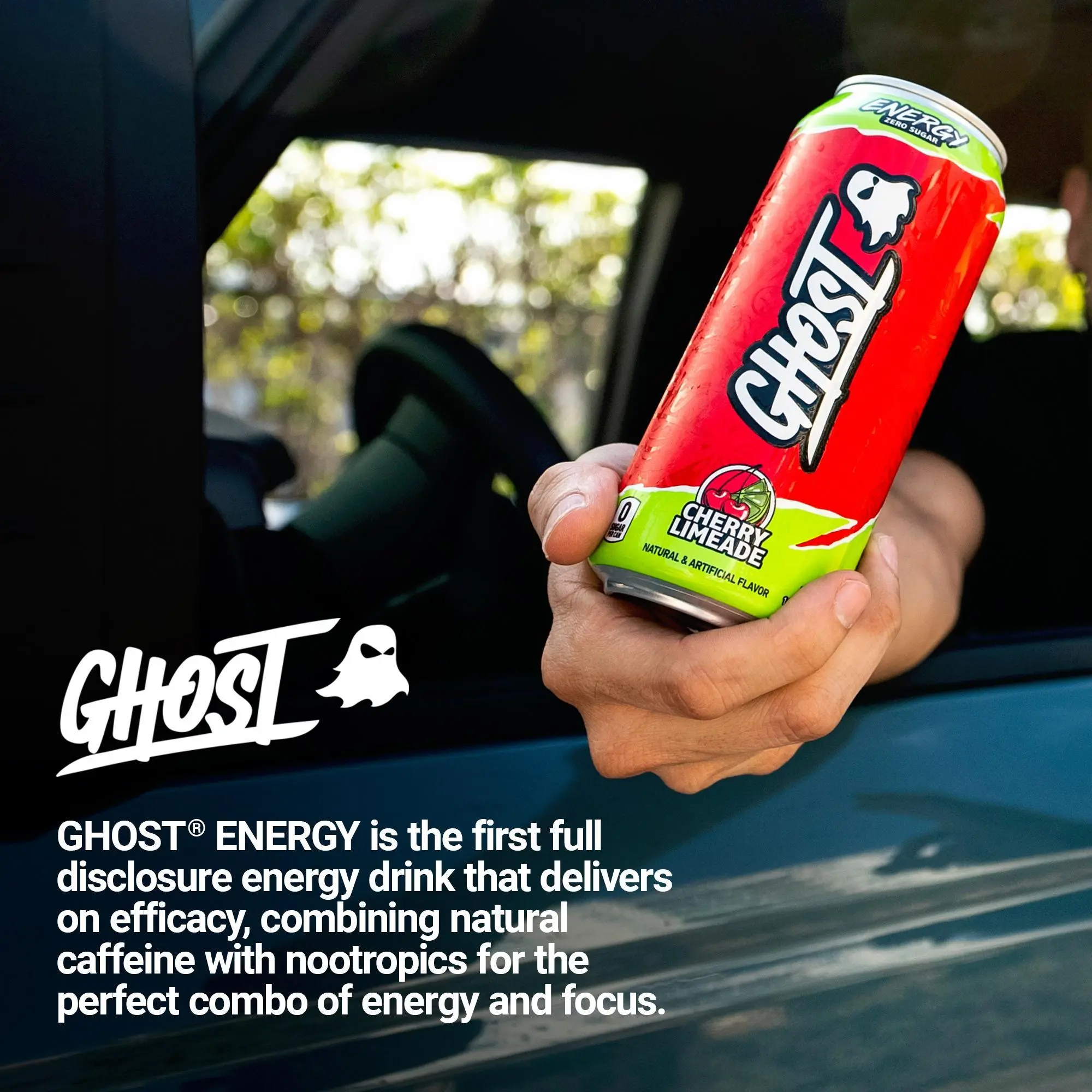 l carnitine ghost how much is in energy drink Ghost Zero Sugar Cherry Limeade Energy Drink GHOST ENERGY DRINKS - 8.4