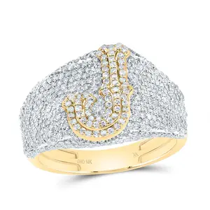 1 3/4Ctw-Dia Nk Initial "J" Men's Ring (4.55 grams)