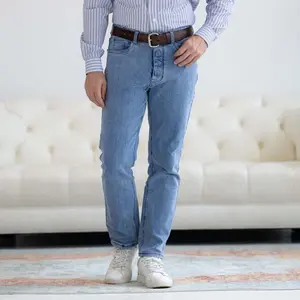 Denim Light Wash Five Pocket Jean with Magnetic Fly