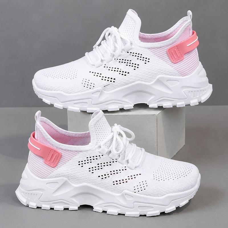 Women's Fall Sneakers 2026 - Breathable Knit Mesh Thick Sole Casual Shoes, Anti-Slip Lightweight Athletic Trainers for Christmas Wear, Daily Walking & Shopping Outings
