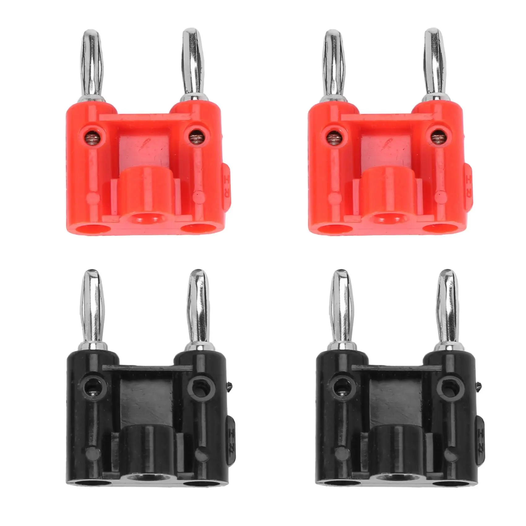 4 pcs Screw Type Dual Banana Plug Speaker Connectors 436 + Type