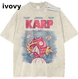 Jaws x Magikarp Shirt, PKM Shirt, Anime Shirt, Vintage T-Shirt Menswear Top Underwear Tshirt