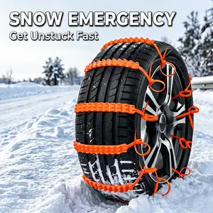 Heavy Duty Snow Tire Chains for Cars SUVs Trucks – Universal Anti Skid Traction Cables for Snow Ice and Mud, Emergency Winter Driving Safety, Easy Install Reusable Tire Chains for Better Grip (10 Pack) Anti-Skid