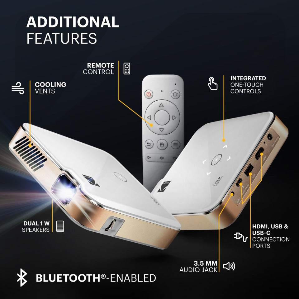 Kodak Luma 450 Smart Projector, 1080p Portable Projector with Wifi and Bluetooth, Tripod Included