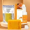 Turmeric Kojic Cleansing Set, Cleansing Bundle, Nourishing Turmeric Face Soap & Cleansing Pad & Mousse Cleanser & Oil, Deep Cleansing Brightening Skin Care Kit for Women & Men, Unisex, Facial, Facial Wash, Gentle Cleansing Formula